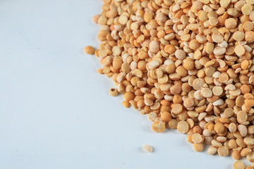 Yellow fresh and healthy beans stock on the right corner of the marble