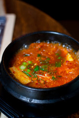 Korean kimchi and tofu stew
