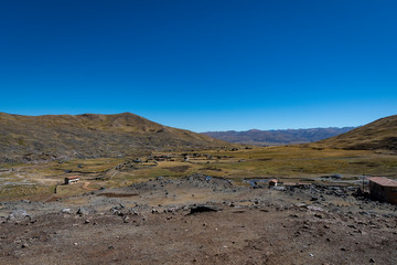 A view of Ausangate Mountain. It is one of the most important in Peru. It has several gaps in its extension. The area is a tourist attraction for trekking