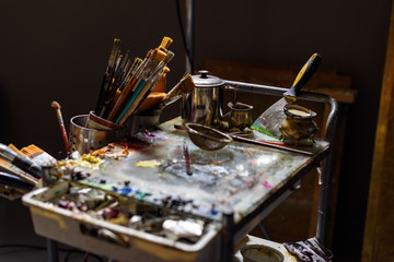 Taller de artista plástico pintor