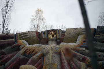 Monument in Pripyat in Chernobyl