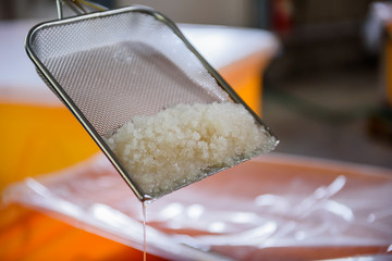 Production of sea-salt in a factory in Okinawa.