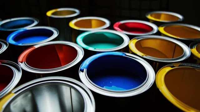 paint colors in the tubes. 4k shot on slider