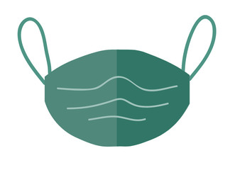 Illustration of Cover mouth, instrument of personal hygiene, to control respiratory diseases such as viruses. Surgical mask