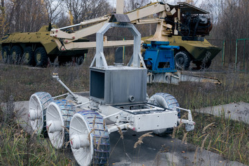 Museum of vehicles for cleaning in Pripyat in Chernobyl