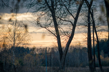 Beautiful sunset in Pripyat at Chernobyl