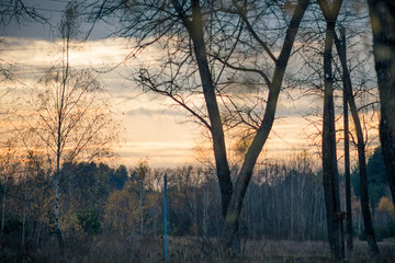 Fototapeta premium Beautiful sunset in Pripyat at Chernobyl