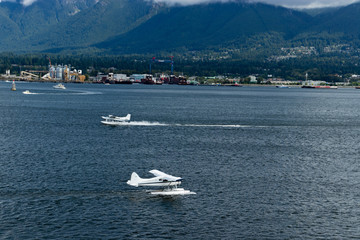 Obraz premium Sea planes landing and taking off, Vancouver, BC, Canada