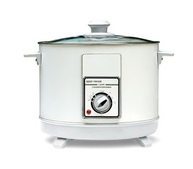 deep fryer machine isolated on white background ,include clipping path