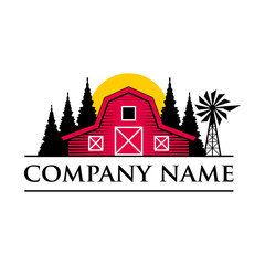 Obraz premium red barn logo vector template