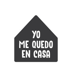 Stay home campaign with text in spanish. Coronavirus prevention campaign. 