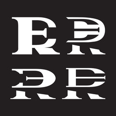 ER or RE monogram logo set