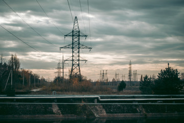 Sarcophagus over the 4th power unit of a nuclear power plant in Pripyat in Chernobyl