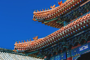 Fototapeta premium cornice of Chinese ancient building 