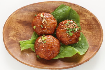 Homemade Japanese patty burger with sauce