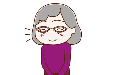 ニコニコ笑顔の高齢の女性