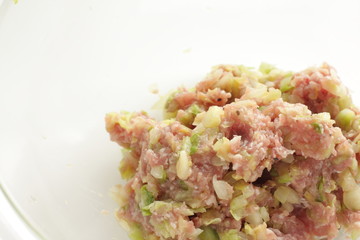 Chinese cooking, dumping fillet and dough dim sum skin