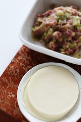 Chinese cooking, dumping fillet and dough dim sum skin