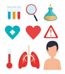 set of covid 19 pandemic icons vector illustration design