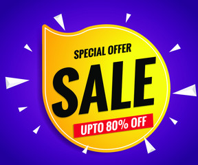 Super sale banner template yellow on purple background
