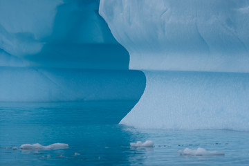 Icebergs and water in Antarctica
