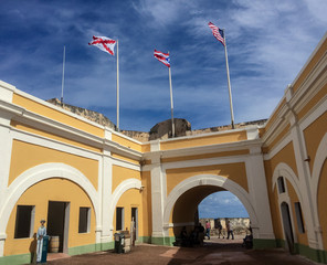 San Juan, Puerto Rico - Abr 2017  "El Morro" Castle is a citadel built between 16th and 18th centuries in San Juan, Puerto Rico declared World Heritage Site 