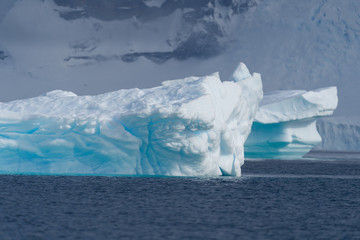Ice bergs near George's Point in Antarctica