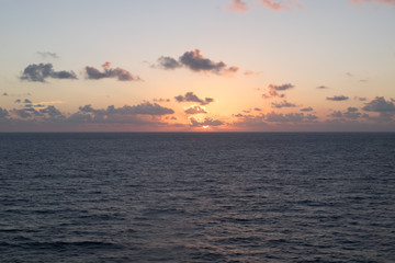 Sun set over the ocaen in the caribbean