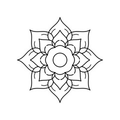 Circle flower of mandala with vintage floral style, Vector mandala Oriental pattern, Hand drawn decorative element. Unique design with petal flower. Concept relax and meditation use for page logo book