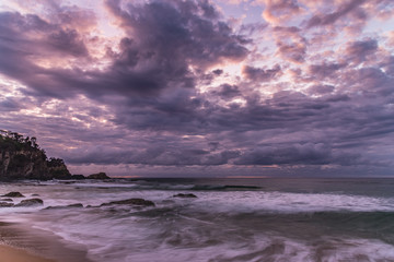 Clouds and Surf - Dawn at Malua Bay