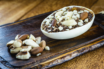 homemade vegan easter egg with organic products. Made with cocoa powder, 