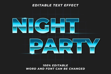 Night Party text style effect Premium Vector