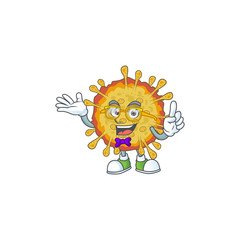 Super Funny outbreaks coronavirus in nerd mascot design style
