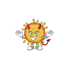 Cartoon picture of outbreaks coronavirus in devil cartoon character design