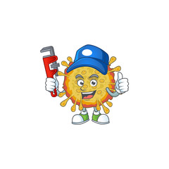 Smart Plumber worker of outbreaks coronavirus cartoon character design
