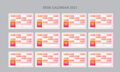 Naklejka premium Desk Calendar 2021