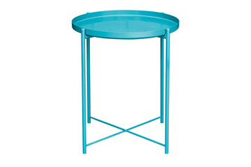 Coffee table made of steel isolated on white background.