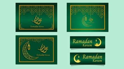 ramadan kareem.Ramadan design with half moon images, ornaments and mosques