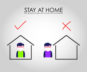 Stay at home, keep social distance during pandemic outbreak Covid-19