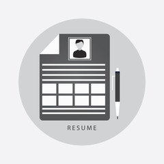 Resume icon on gray color