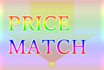 It is an illustration with a character string of price match. The background is also beautiful.