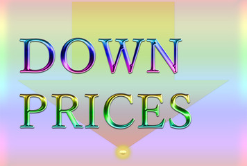 It is an illustration with a character string of down prices. The background is also beautiful.