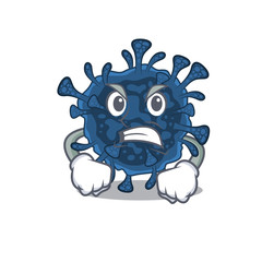 Fototapeta premium Decacovirus cartoon character design with angry face