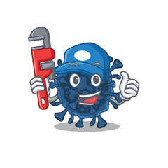 Smart Plumber decacovirus on cartoon character design