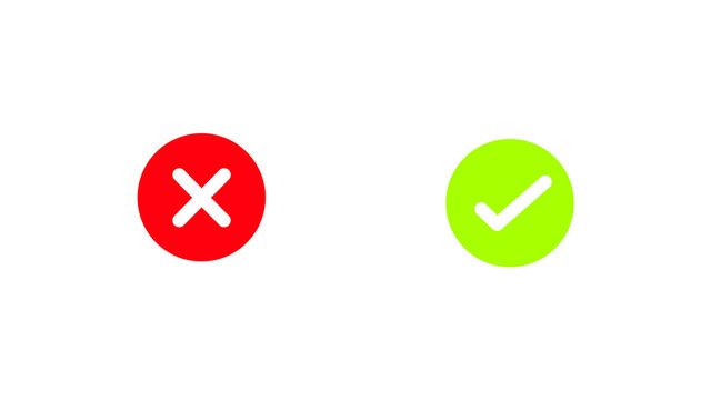  Circle symbols elements. Yes no web buttons