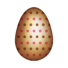 golden egg easter with dots decorated isolated icon vector illustration design