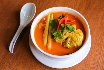 Sumatera Chicken Curry, a popular traditional local food in Indonesia