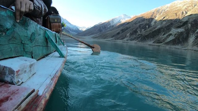 Boat paddle sin lake Saiful Malook in Naran valley Mansehra Pakistan KPK