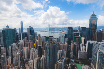 Fototapeta na wymiar Urban Hong Kong Metropolitan Cityscape as seen from aerial view