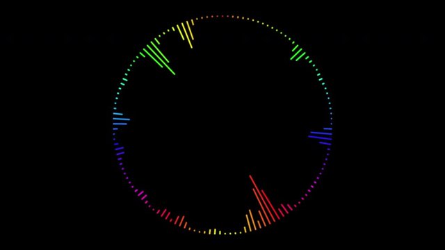 Minimalist Waveform Audio. Abstract White on black sound waves background. 3D rendered looping animation.